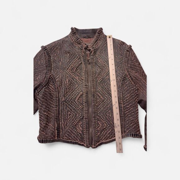 Double D Ranch Anasazi Leather Jacket Large Limited Edition Western Unique Rare - Picture 6 of 9